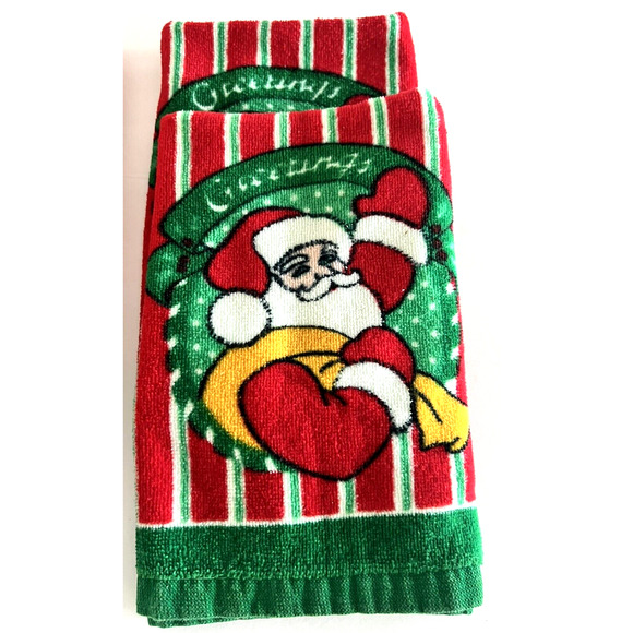 Vintage Set of 6 Jo Franco Christmas Hand Towels 100% Cotton 18x11 - Picture 2 of 6